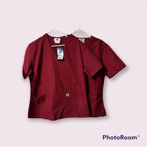 Two Spectrum Scrub Tops  - NWT - Wine - Small